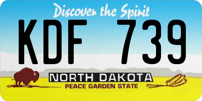 ND license plate KDF739