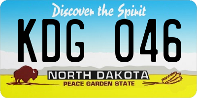 ND license plate KDG046