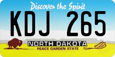 ND license plate KDJ265