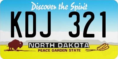 ND license plate KDJ321