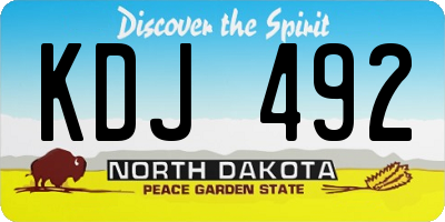 ND license plate KDJ492