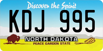 ND license plate KDJ995