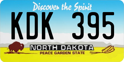 ND license plate KDK395