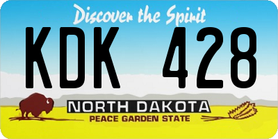 ND license plate KDK428