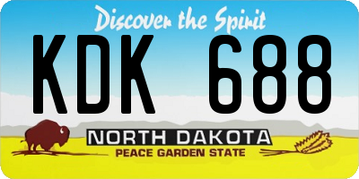 ND license plate KDK688