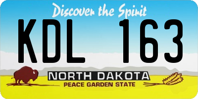 ND license plate KDL163