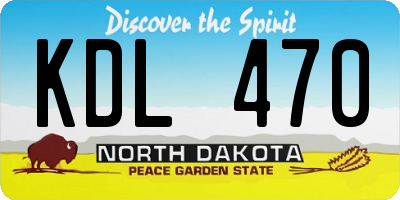 ND license plate KDL470