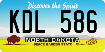 ND license plate KDL586