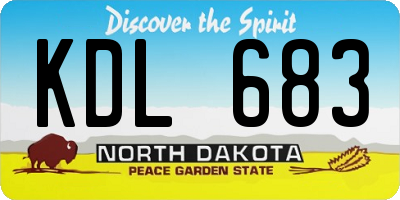 ND license plate KDL683