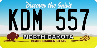 ND license plate KDM557