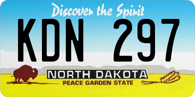 ND license plate KDN297