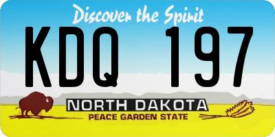 ND license plate KDQ197