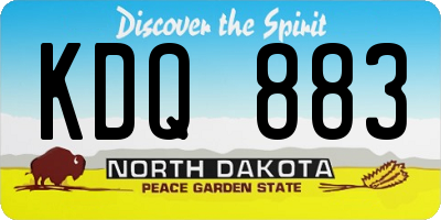 ND license plate KDQ883