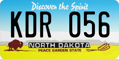 ND license plate KDR056