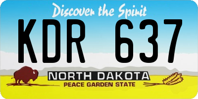 ND license plate KDR637