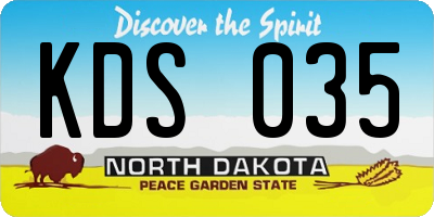 ND license plate KDS035