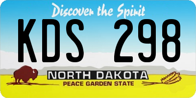 ND license plate KDS298
