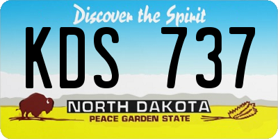 ND license plate KDS737