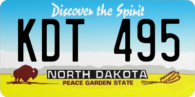 ND license plate KDT495