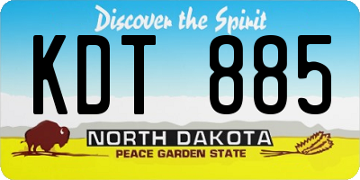 ND license plate KDT885