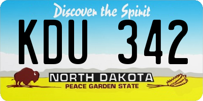 ND license plate KDU342
