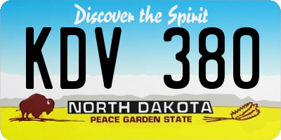 ND license plate KDV380