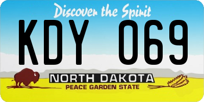ND license plate KDY069