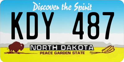 ND license plate KDY487
