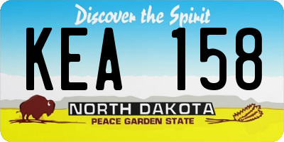 ND license plate KEA158