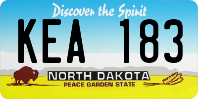 ND license plate KEA183