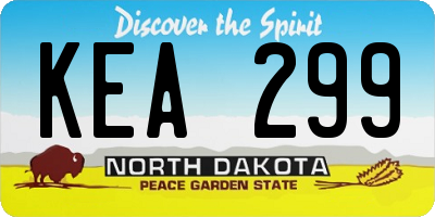 ND license plate KEA299