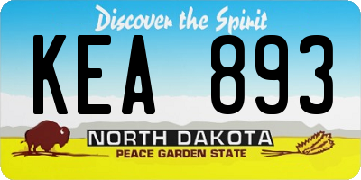 ND license plate KEA893