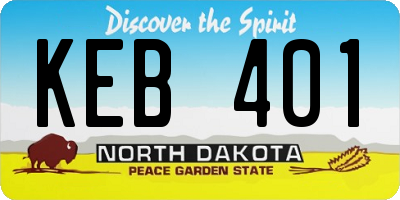 ND license plate KEB401