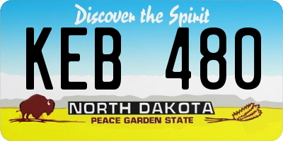 ND license plate KEB480