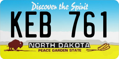 ND license plate KEB761