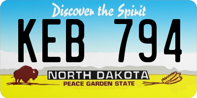 ND license plate KEB794