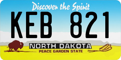 ND license plate KEB821