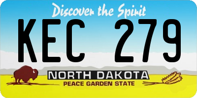 ND license plate KEC279