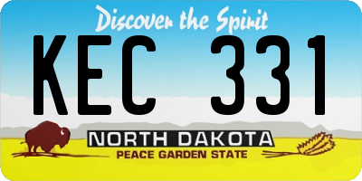 ND license plate KEC331