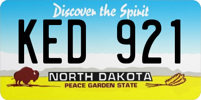 ND license plate KED921