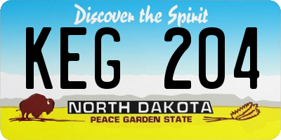 ND license plate KEG204
