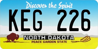 ND license plate KEG226
