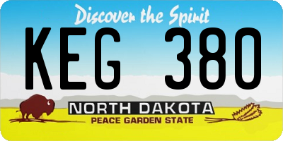 ND license plate KEG380