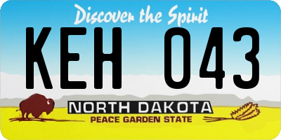 ND license plate KEH043
