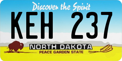ND license plate KEH237