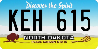 ND license plate KEH615