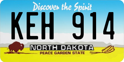 ND license plate KEH914