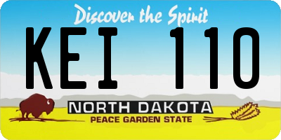 ND license plate KEI110