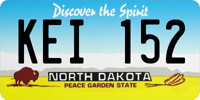 ND license plate KEI152