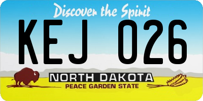 ND license plate KEJ026